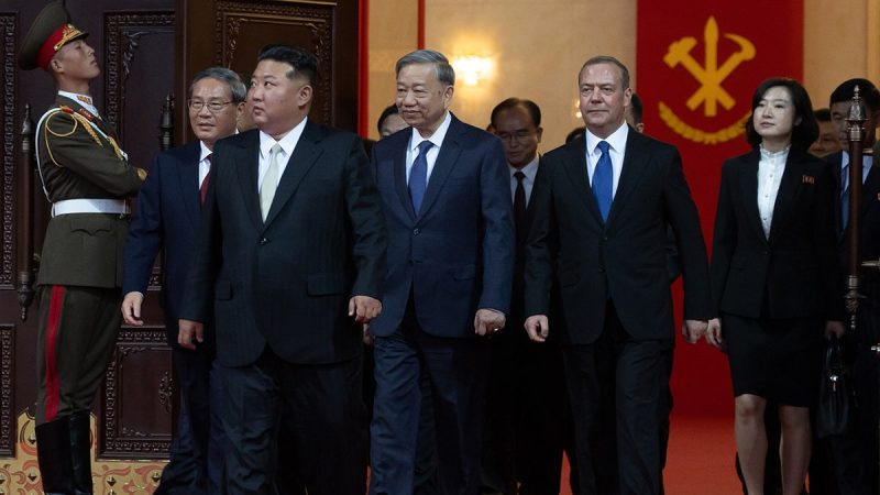 North Korean leader Kim Jong Un displayed a new long-range intercontinental ballistic missile at a military parade in Pyongyang that included foreign leaders on Friday. 
The yet-to-be-tested Hwasong-20 was described by the state-owned Korean Central News Agency as having the ‘most powerful nuclear strategic weapons system.’
The government also displayed shorter-range ballistic, cruise and supersonic missiles at the military parade, which marked 80 years since the founding of the Worker’s Party.
Kim said at the parade that the military ‘must continue to evolve into an invincible force that eliminates all threats.’
The foreign dignitaries at the parade included Chinese Premier Li Qiang, former Russian President Dmitry Medvedev, and Vietnam’s Communist Party chief To Lam. 
Kim also met with Medvedev on Friday, who praised the sacrifice of North Korean soldiers fighting with Russia in Ukraine. 
Kim said he hoped to strengthen ties with Russia and work together toward common goals. 
Last summer, Kim’s sister Kim Yo Jong warned the U.S. to not attempt to restart talks centered around denuclearization, adding that Pyongyang would view any attempt to pressure North Korea to denuclearize as ‘nothing but a mockery.’ 
‘If the U.S. fails to accept the changed reality and persists in the failed past, the DPRK- U.S. meeting will remain as a ‘hope’ of the U.S. side,’ Kim Yo Jong said, referring to the nation by its official name, the Democratic People’s Republic of Korea.
<i>The Associated Press and Reuters contributed to this report. </i>
This post appeared first on FOX NEWS Kim Jong Un shows off ‘most powerful’ ballistic missile as foreign leaders watch North Korea military parade